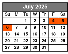 3hr Crab Island Sandbar Cruise July Schedule
