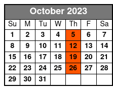 Show Ticket 9:00pm October Schedule