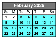 Shared Deep Sea Fishing February Schedule