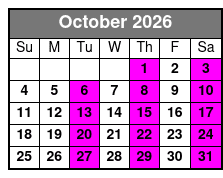 Shared Deep Sea Fishing October Schedule