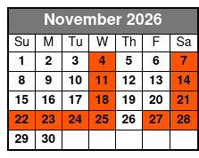 Shared Deep Sea Fishing November Schedule