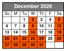 Shared Deep Sea Fishing December Schedule