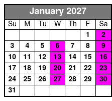 Shared Deep Sea Fishing January Schedule