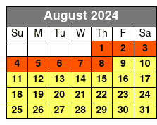 1/2 Day Rental - 4 Hr. August Schedule