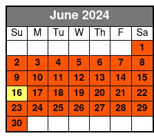 1/2 Hour Jet Ski Rental June Schedule
