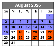 Snorkeling & Shelling Destin August Schedule