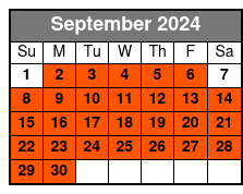 Bay Fishing September Schedule
