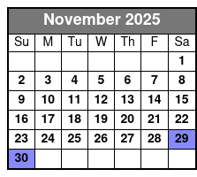Destin Harbor Sightseeing Tiki Boat Cruise November Schedule