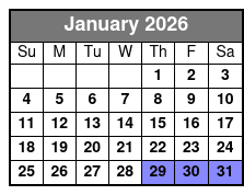 Destin Harbor Sightseeing Tiki Boat Cruise January Schedule