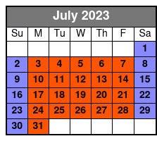 Private Individual 1-Hour Jet Surfing in Panama City Beach July Schedule
