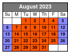 Private Individual 1-Hour Jet Surfing in Panama City Beach August Schedule