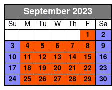 Private Individual 1-Hour Jet Surfing in Panama City Beach September Schedule