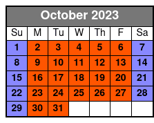 Private Individual 1-Hour Jet Surfing in Panama City Beach October Schedule