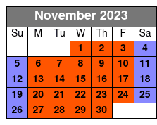 Private Individual 1-Hour Jet Surfing in Panama City Beach November Schedule