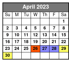 Private 1 Hour, 2 Rider Lesson April Schedule