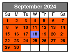 4 Hour Charter September Schedule