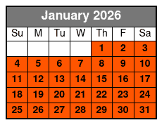 Private Banana Boat Experience January Schedule