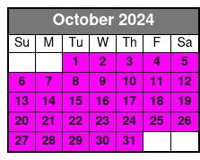 Island Jetski Adventure October Schedule