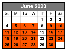Destin Harbor Sunset Captained Tour June Schedule