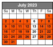 Destin Harbor Sunset Captained Tour July Schedule