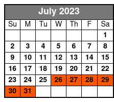 8 Hours Pontoon Rental July Schedule