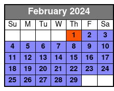 8 Hours Pontoon Rental February Schedule