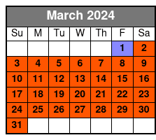 8 Hours Pontoon Rental March Schedule