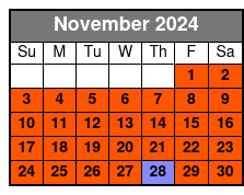 4 Hour Pontoon Rental November Schedule