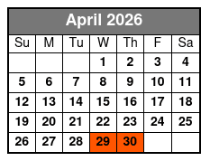 4 Hour Pontoon Rental April Schedule