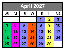 1-Hour SUP Yoga/Floating Yoga April Schedule