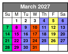 Add a 1-Hour Paddle Lesson March Schedule