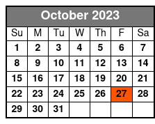 2 Hour Paddle Boarding October Schedule
