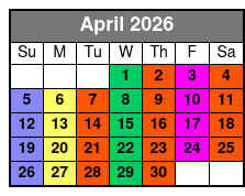 Stand Up Paddleboarding Lesson April Schedule