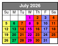 Stand Up Paddleboarding Lesson July Schedule