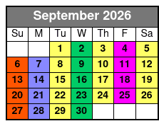 Stand Up Paddleboarding Lesson September Schedule