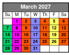 Stand Up Paddleboarding Lesson March Schedule