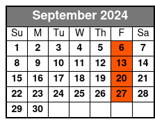 General Admission September Schedule
