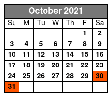 Hauntings Walking Tour October Schedule