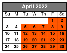 King - Tisdell Cottage April Schedule