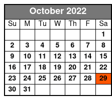 King - Tisdell Cottage October Schedule