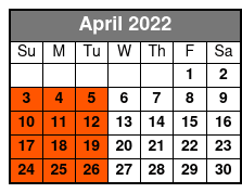 A Walk through Midnight April Schedule
