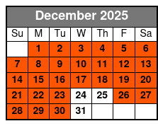 Sixth Sense Savannah Ghost Tours December Schedule
