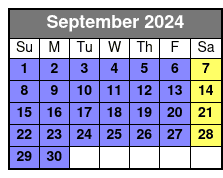 2-Hour Bike Tour & Rental September Schedule