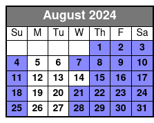 Historic Walking Tour August Schedule
