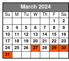 21+ Adults Only Tour March Schedule
