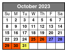 Savannah's Original Ghost Tour October Schedule