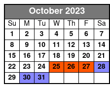 Fort Jackson & Bonaventure October Schedule