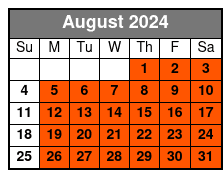 Moon River Brewing (Mon-Sat) August Schedule
