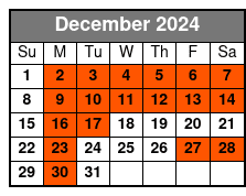 Moon River Brewing (Mon-Sat) December Schedule