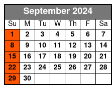1790 Inn (Sundays Only) September Schedule